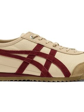 Onitsuka Tiger by Asics Beige and Burgundy Mexico 66 Sneaker